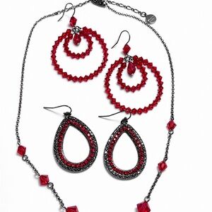Elegant Red Crystal Jewelry Set